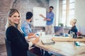 Business colleagues in conference meeting room during presentation Royalty Free Stock Photo