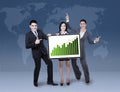 Business colleagues holding growth graph Royalty Free Stock Photo