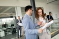 Business colleagues in conference meeting room during presentation Royalty Free Stock Photo