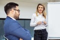 Business colleagues in conference meeting room during presentation Royalty Free Stock Photo