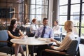 Business colleagues relaxing at their office cafe Royalty Free Stock Photo