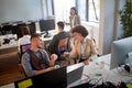 Business colleagues talking at break. leisurely discussion creative business team Royalty Free Stock Photo