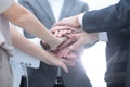 Business colleagues with their hands stacked together Royalty Free Stock Photo