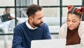 Business colleagues working at a busy open plan office. Royalty Free Stock Photo