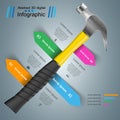 Hammer, Recovery and repair. Business infographics. Royalty Free Stock Photo