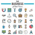 Business colorful line icon set, finance signs Royalty Free Stock Photo