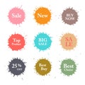 Business Colorful Vector Splashes Labels.