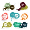 Business Colorful Vector Splashes Labels.