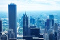 Business colors panorama of Chicago downtown view Royalty Free Stock Photo