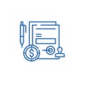 Business commitment line icon concept. Business commitment flat vector symbol, sign, outline illustration.