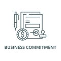 Business commitment line icon, vector. Business commitment outline sign, concept symbol, flat illustration