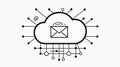 Business Communication Concept with Cloud and Envelope Icons Connected Royalty Free Stock Photo