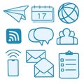 Business Communication Line Doodle Drawing Icons Set Pack Premium Vector Royalty Free Stock Photo