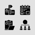 Business, communication, and planning icon set for modern digital applications and services Royalty Free Stock Photo