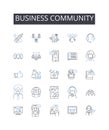 Business community line icons collection. Innovation, Agility, Adaptability, Resilience, Focus, Growth, Optimization