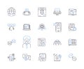 Business community outline icons collection. Business, Community, Network, Entrepreneur, Collabroation, Partners