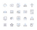 Business community outline icons collection. Business, Community, Network, Entrepreneur, Collabroation, Partners