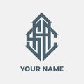 Business company SAC, ASC letter logo design Royalty Free Stock Photo