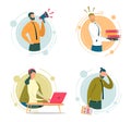 Business Company Staff Vector Illustrations Set