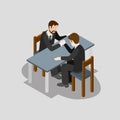 Business competition arm wrestling flat 3d isometric vector Royalty Free Stock Photo