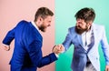 Business competition and confrontation. Hostile or argumentative situation between opposing colleagues. Business Royalty Free Stock Photo