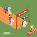 Business competition flat isometric low poly vector concept. Royalty Free Stock Photo