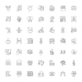 Business competition linear icons, signs, symbols vector line illustration set