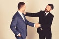 Business and compromise concept. Executives shake hands in agreement Royalty Free Stock Photo