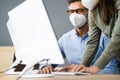 Business Computer Social Distancing Wearing Face Mask