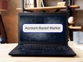 Business concept about Account Based Market with sign on the page