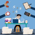 Business concept,Active businessman workday in office - Vector