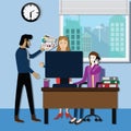 Business concept,Active businesswoman workday in office - Vector