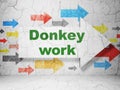 Business concept: arrow with Donkey Work on grunge wall background Royalty Free Stock Photo