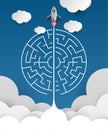 business concept backgroind. 3d rocket finding a solution, problem solving.vector illustration. Royalty Free Stock Photo