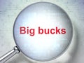 Business concept: Big bucks with optical glass