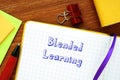 Business concept about Blended Learning with inscription on the page Royalty Free Stock Photo