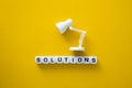 Business concept. Blocks with words \'SOLUTIONS Royalty Free Stock Photo
