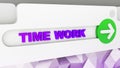 Business concept: browser tabs closeup. Word time work and Problem Solving Button with Arrow Symbol. 3d render Royalty Free Stock Photo