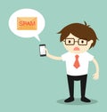 Business concept, Businessman got spam mail. Vector illustration.