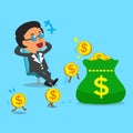 Business concept cartoon business boss earning money