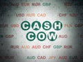 Business concept: Cash Cow on Digital Data Paper background Royalty Free Stock Photo