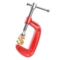 Business concept with clamp and dollar symbol Royalty Free Stock Photo