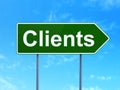 Business concept: Clients on road sign background Royalty Free Stock Photo