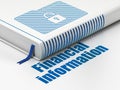 Business concept: book Folder With Lock, Financial Information on white background Royalty Free Stock Photo