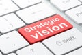 Business concept: Strategic Vision on computer keyboard background
