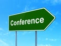 Business concept: Conference on road sign background Royalty Free Stock Photo