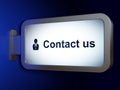 Business concept: Contact us and Business Man on billboard background