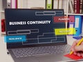 Business concept about business continuity planning recovery resilience with phrase on the page