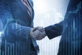 The business concept of cooperation with handshake Royalty Free Stock Photo