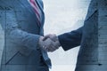 The business concept of cooperation with handshake Royalty Free Stock Photo